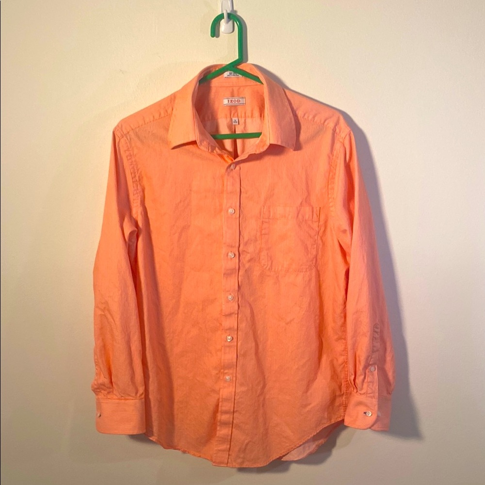 Izod Orange Casual Button Down Shirt